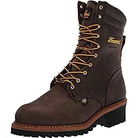 Thorogood Logger Series 9” Waterproof Steel Toe Work Boots for Men - Premium Leather with Storm Welt Construction and Slip-Resistant Vibram Outsole; EH Rated