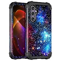 Miqala for Galaxy S23 FE 5G Case,Glow in The Dark Three Layer Heavy Duty Shockproof Full Body Protection Hard Plastic Bumper+Soft Silicone Protective Case for Samsung Galaxy S23 FE 6.4 inch,Blue