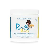 Pawesome Poopy Beef Flavored Powder for Dogs – 3.7Oz Fiber Supplement Powder for Digestive Support and Gland Emptying - Beef Liver Supplement Rich in Vitamins, Minerals – Pumpkin Seed Dog Supplement