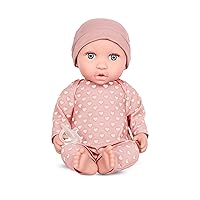 by Battat– 14-inch Newborn Baby Doll – Gray-Blue Eyes & Medium-Light Skin Tone – Soft Body & Removeable Outfit – Pink Hat & Pacifier Accessories – 2 Years Doll