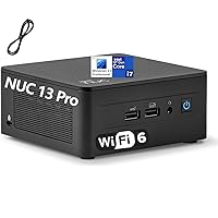 Intel NUC 13 Pro Kit NUC13ANHi7 Business Tall Mini PC Desktop Computer, 13th Gen 12-Core i7-1360P, 64GB DDR4 RAM, 4TB PCIe SSD, WiFi 6, Bluetooth 5.3, Windows 11 Pro, AZ-XUT Cable