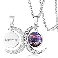 FaithHeart Cresent Moon Zodiac Constellation Pendant Necklace Horoscope Sign Jewelry for Women