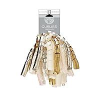 6-Count Self-Adhesive Curly Bows Gift Wrap Accessory Available in 10 Color Combinations, Gold/Silver/Ivory/Pearl