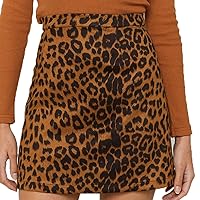 Women's Faux Suede Wrap Hip Short Skirt High Waist Zipper Side Split A-Line Mini Bodycon Skirt