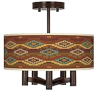 Southwest Sienna Ava 5-Light Bronze Ceiling Light with Print Shade