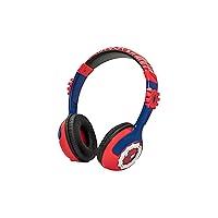 eKids Spiderman Kids Bluetooth Headphones, Wireless Headphones with Microphone Includes Aux Cord, Volume Reduced Kids Foldable Headphones for School, Home, or Travel