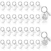 30 Pcs Engravable Metal Keychain Blanks Metal Stamping Blanks for Engraving Stainless Steel Blank Key Ring Tags with Hole Metal Stamping Tags for Graduation Gift(Round)