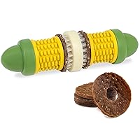 PetSafe Busy Buddy Cravin’ Corncob Dog Toys – Treat Ring Holding Chew Toy – BPA Free Rubber – Butter Scented – Interactive Pet Puzzle for Boredom or Separation Anxiety – Small to Large Dogs