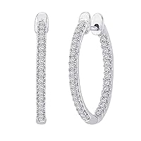 1-5 Carat Total Weight Inside Out Diamond Hoop Earrings Value Collection