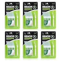 Reach Interdental Brush Wide 1.3mm Floss Bundle | Removes up to 30% More Plaque | Special Designed for Gum Protection, PFAS Free | 10 Brushes (Pack of 6)