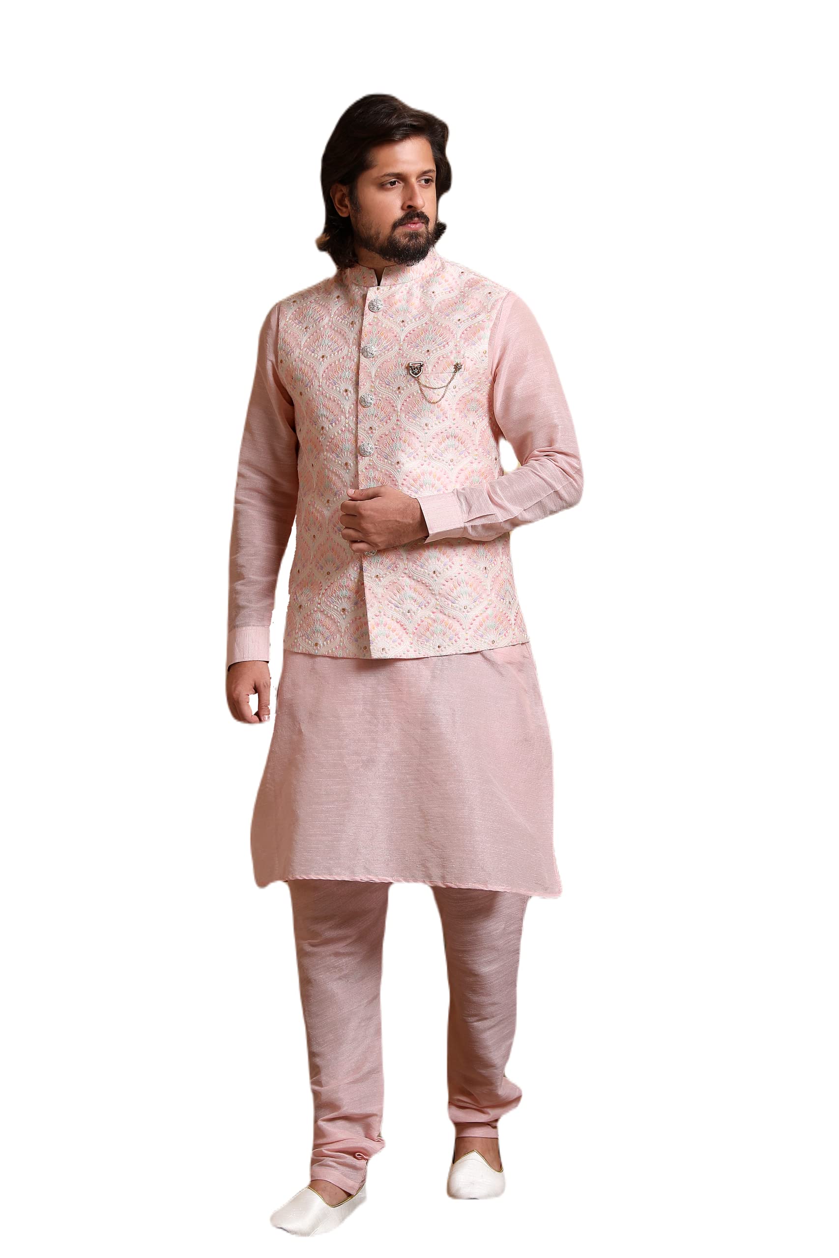 Lady Dwiza Indian Royal Designer Groomsmen Festival Wedding Traditional Jodhpuri Kurta Pyjama With Nehru Jacket for Men