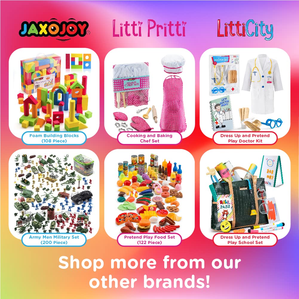 Litti City Play School Set for Kids | Dress Up & Pretend Play Costume for Boys & Girls | Teacher Bag, Whiteboard & More | Interactive Play Learning Toys | Gifts for 3-5+ Year Old