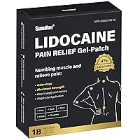 Sumifun 4% Lidocaine Pain Relief Patches - 18 Count Patches for Back, Shoulder, Muscle, Joints, Knee Pain Relief - Lower Back Pain Relief Products - Pain Patches Maximum Strength Lidocaine