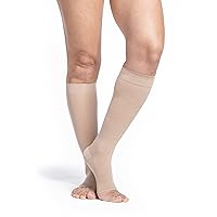 SIGVARIS Women’s Style Sheer 780 Open Toe Calf-High Socks 30-40mmHg - Natural - Small Short