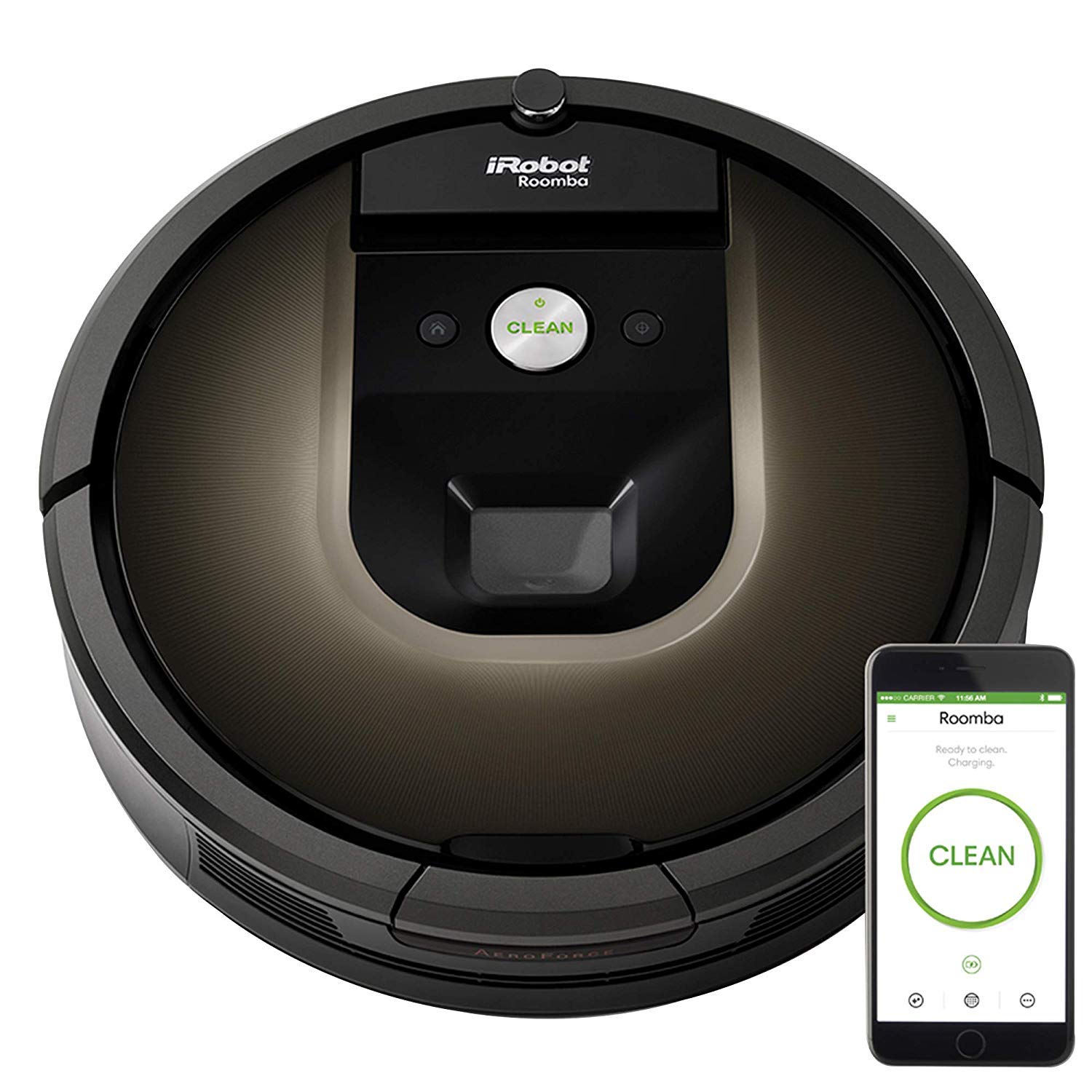 iRobot Roomba 980 Robot Vacuum-Wi-Fi Connected Mapping, Works with Alexa, Ideal for Pet Hair, Carpets, Hard Floors, Power Boost Technology, Black (Renewed)
