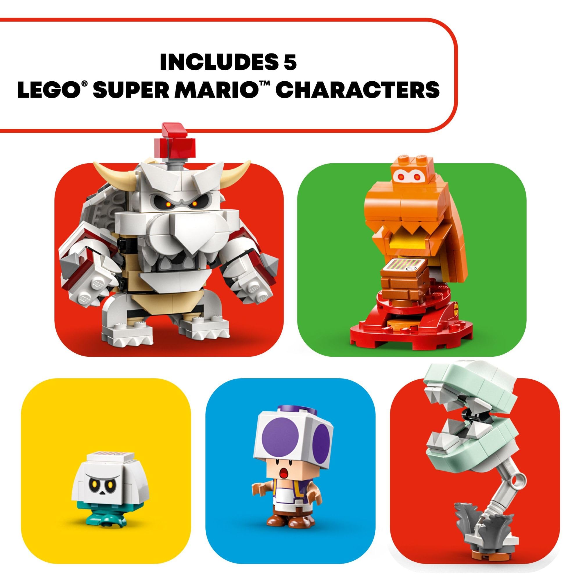 LEGO Super Mario Dry Bowser Castle Battle Expansion Set 71423, Buildable Game with 5 Super Mario Figures, Collectible Playset to Combine with a Starter Course, Super Mario Gift Set for Kids Ages 8-10
