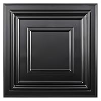 Art3d Decorative Drop Ceiling Tile, Glue up Ceiling Panel Square-Black, 48 Square Feet, 12 Count (Pack of 1)