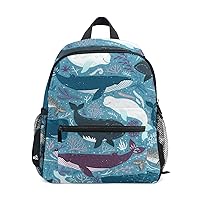 My Daily Kids Backpack Whales Sea Coral Nursery Bags for Preschool Children