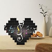 Building Block Puzzle Heart Shaped Building Bricks Music Note2 Puzzles Block Puzzle for Adults 3D Micro Building Blocks for Home Decor Bricks Set