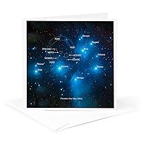 Galaxy and Nebula - Pleiades Star Cluster Map (M45) - Greeting Card, 6 x 6 inches, single (gc_76809_5)