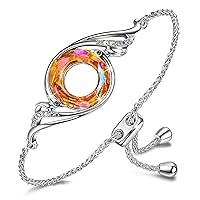 Kate Lynn ♥ Rise From the Ashes Phoenix Bracelet Made with Crystals from Austria, Adjustable Slider Bracelet for Women, Packaged with Jewelry Box, Birthday Gift for Women, Symbol of Luck and Renewal