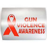 Gun Violence AWARENESS Orange Ribbon - PICK YOUR COLOR & SIZE - Vinyl Decal Sticker K