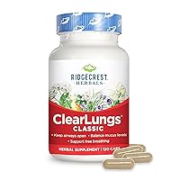 ClearLungs Classic, Daily Health Supplement, Natural Lung and Nasal Wellness Formula for Bronchial, Respiratory, Immune, Sinus, and Mucus Support (120 Vegan Caps, 60 Serv)