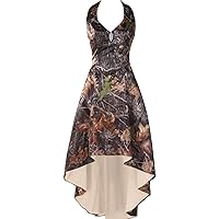 YINGJIABride Camo Bridesmaid Dress High Low Wedding Guest Formal Gowns Prom Dresses