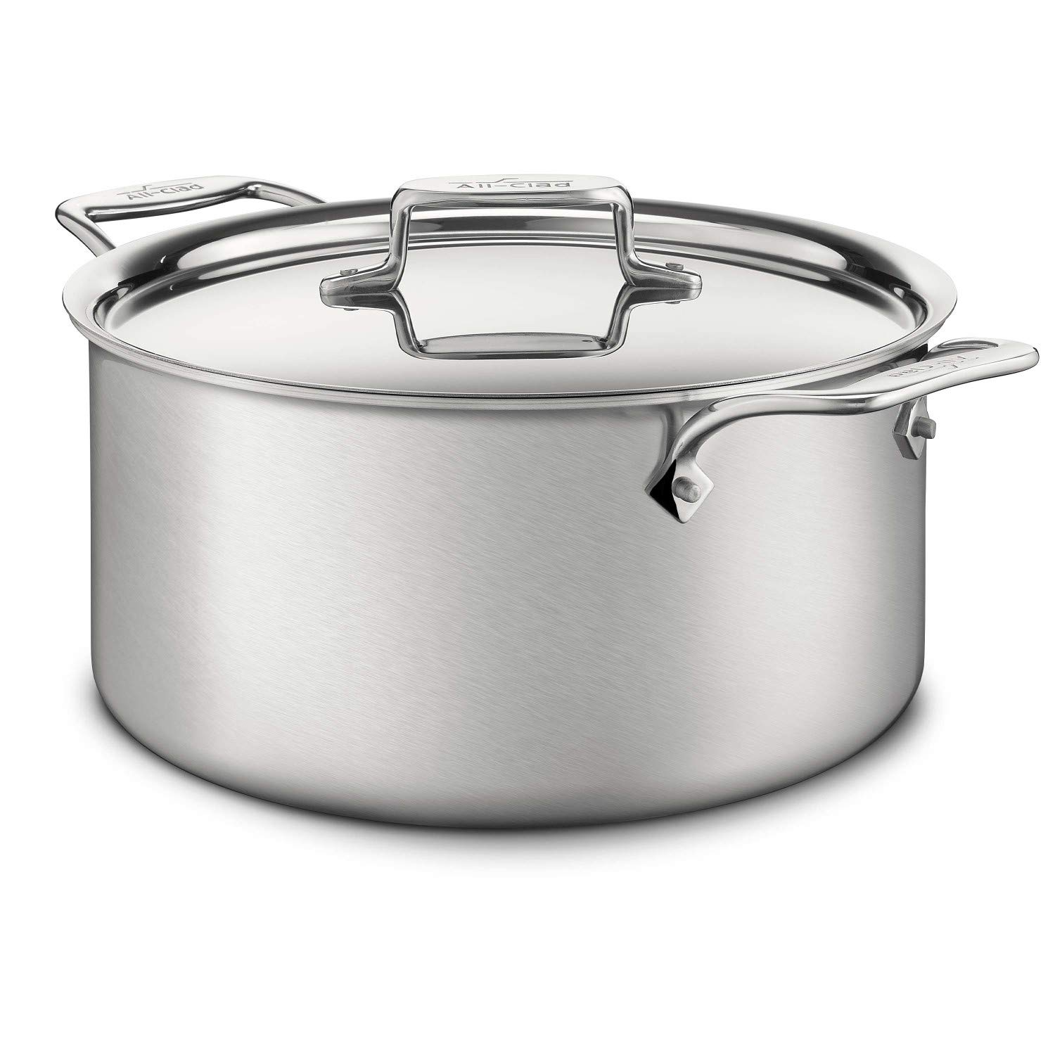 All-Clad BD55508 D5 Brushed 18/10 Stainless Steel 5-Ply Bonded Dishwasher Safe Stockpot Cookware, 8-Quart, Silver