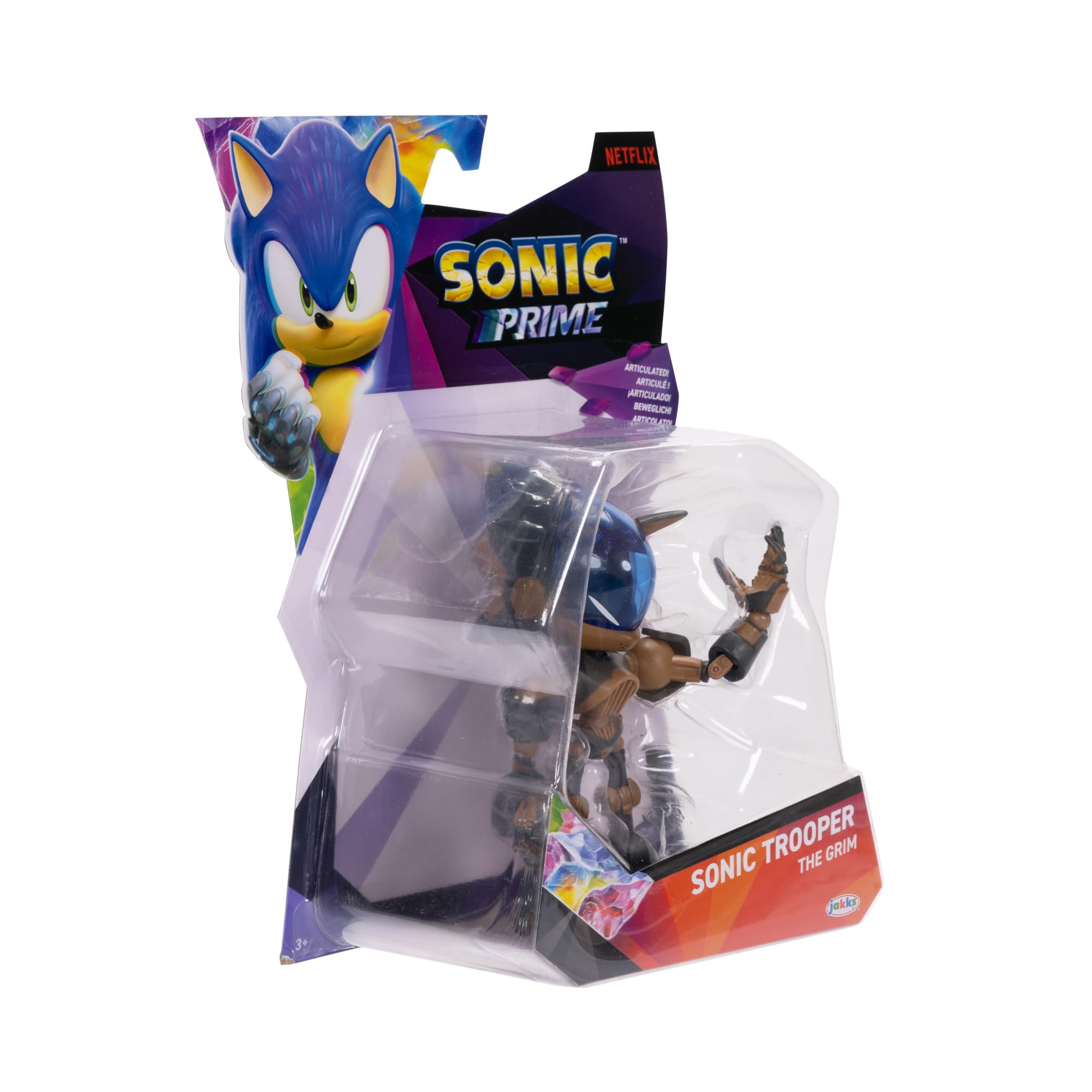 Sonic Prime 5-inch Sonic Trooper - The Grim Action Figure 13 Points of Articulations. Ages 3+ (Officially Licensed by Sega and Netflix)