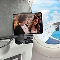 WixGear Universal Airplane in Flight Tablet Phone Mount, Handsfree Phone Holder for Desk with Multi-Directional Dual 360 Degree Rotation, Pocket Size Travel Essential, Fits Devices 3.5