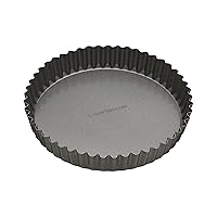 MasterClass 23 cm Loose Bottomed Tart Tin with PFOA Free Non Stick, Robust 1 mm Thick Carbon Steel, 9 Inch Fluted Round Quiche Pan