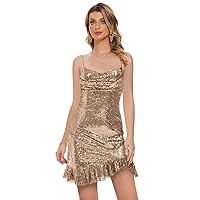 Basgute Sparkly Sequin Short Homecoming Dresses for Teens 2023 Tight Glitter Formal Prom Cocktail Party Gown for Women