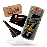 RAW Black King Size Cones 100 Pack + RAW Cone Loader for King Size and 98s