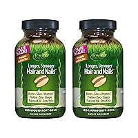 Longer, Stronger Hair and Nails - Promotes Vibrant Shine Texture & Strength - 120 Liquid Softgels Twin Pack
