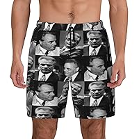 John Gotti Collage Mens Casual Swim Trunks Board Shorts Surf Board Shorts Quick Dry with Mesh Lining Drawstring Swimsuit