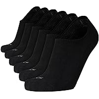 Calvin Klein Men's No-Show Cushion Sneaker Liner Socks - 6 Pack (One Size, Black)