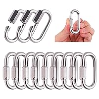Locking Carabiner Quick Chain Link - Heavy Duty Chain Links, Carabiner Clips for Chandeliers, Water Bottles, Birds' Toys, Dog Leashes, Key Rings