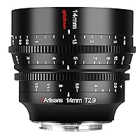 7artisans 14mm T2.9 Large Aperture, 270°Focus Stroke, Full-Frame 114°Ultra-Wide-Angle Spectrum Cine Lens Compatible for EOS-R, RED, EOS-R3, EOS-R5, EOS-R6, EOS-RP, Black