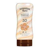 Weightless Hydration Lotion Sunscreen SPF 30, 6oz | Oil Free Sunscreen, Hawaiian Tropic Sunscreen SPF 30, Broad Spectrum Sunscreen, Oxybenzone Free Sunscreen, Body Sunscreen, 6oz