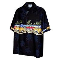Pacific Legend Mens Custom Convertible Sports Car Chest Band Shirt Black M