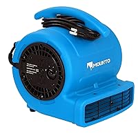 MOUNTO 1/4hp 1000CFM 2 Speed Air Mover Carpet Dryer Floor Fan Cooling Fan (Blue)