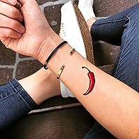 Chili Pepper Temporary Tattoo Sticker (Set of 2) - OhMyTat