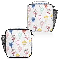 Colorful Hot Air Balloon Insulated Lunch Box, Reusable Cooler Tote Lunch Bags for Men Women, Portable Leakproof Square Meal Bag for Work Travel Picnic Hiking Daytrip