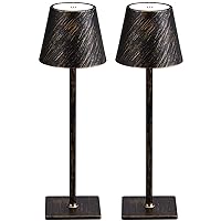 KDG 2 Pack Cordless Table Lamp,Portable LED Desk Lamp, 5000mAh Battery Operated, 3 Color Stepless Dimming Up, for Restaurant/Bedroom/Bars/Outdoor Party/Camping/Coffee Shop Night Light(Vintage)