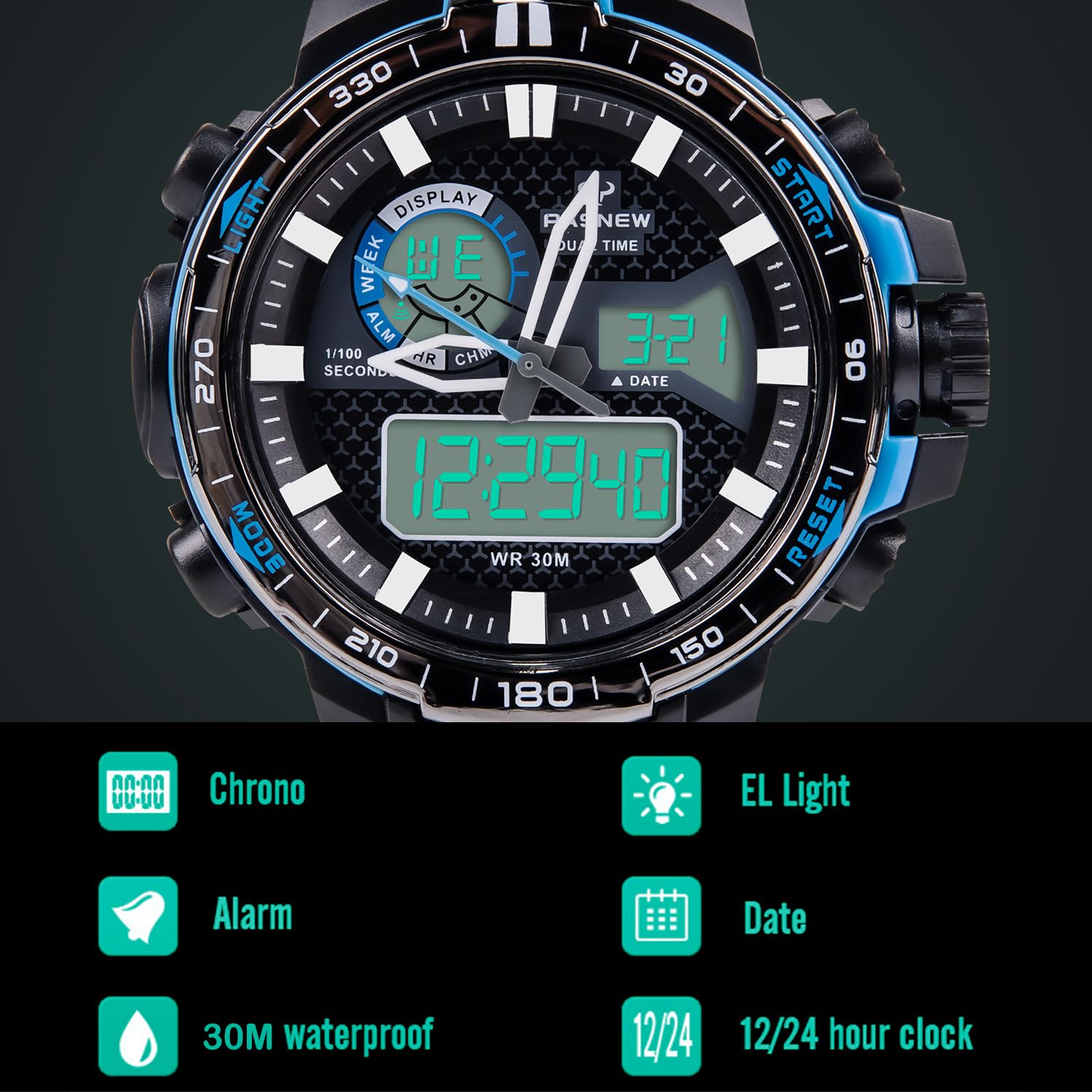 Buy PASNEW Kids Watch Colorful LED Backlight Sports Waterproof Simple  Children's Gift Watch Student Electronic Watch Online at desertcartINDIA