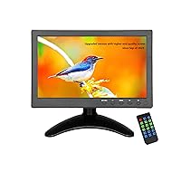 10 inch Portable HDMI Monitor Mini VGA Monitor Screen for PC/Camera/TV/Raspberry PI/Gaming; 1024x600 Pixel Support 1920x1080P Resolution; with Dual Speakers and USB Port