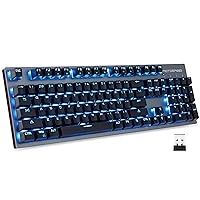 MOTOSPEED 2.4GHz Wireless/USB Wired Mechanical Keyboard 104Keys Led Backlit Blue Switches Gaming Keyboard for Gaming and Typing,Compatible for Mac/PC/Laptop