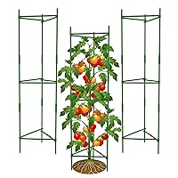 3Pack Tomato Cages,Up to 51inch Plant Stakes Vegetable Trellis Assembled for Garden Climbing Plants Vegetables Flowers