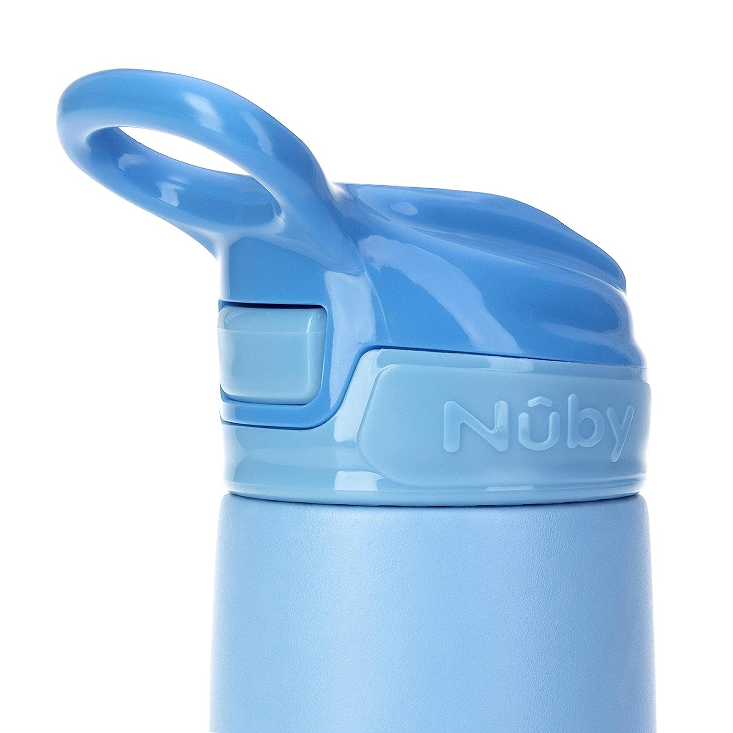 Nuby Thirsty Kids No Spill Flip-It Reflex Stainless Steel Travel Cup or Water Bottle, Blue, 10 Oz